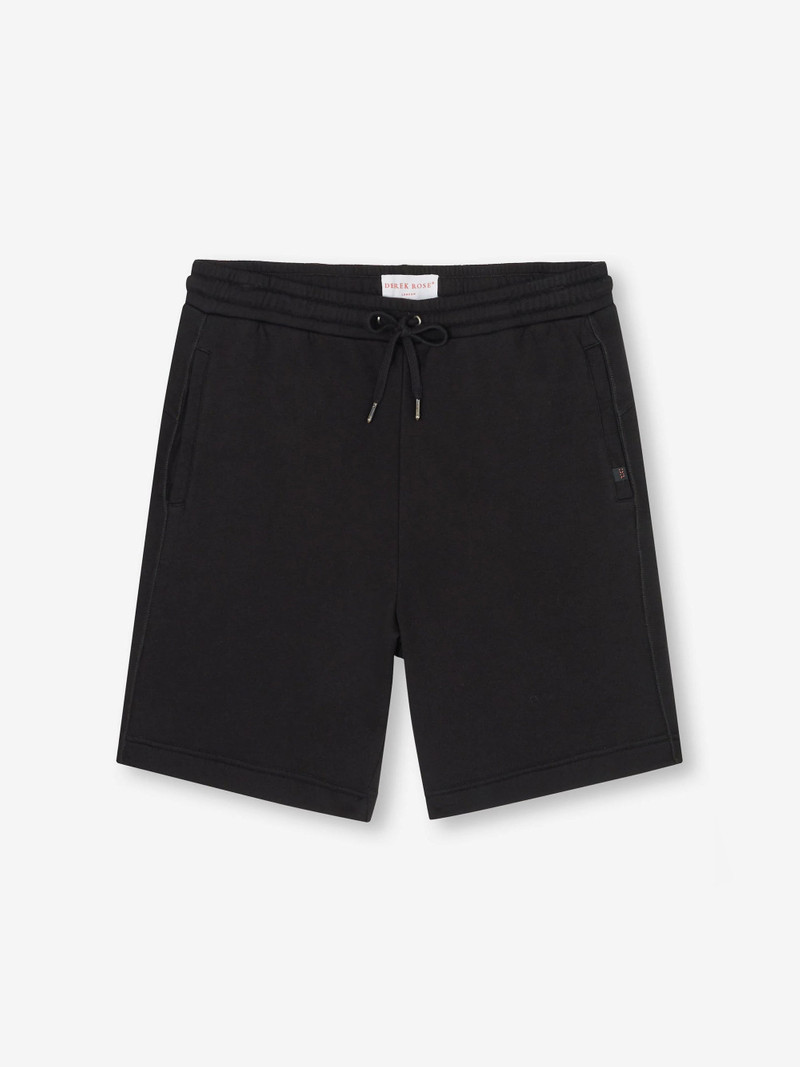 Derek Rose Men's Sweat Shorts Quinn Cotton Modal Black outlook