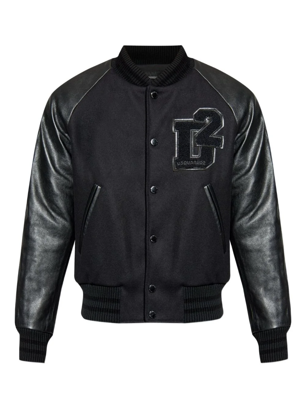 logo-patch bomber jacket - 1