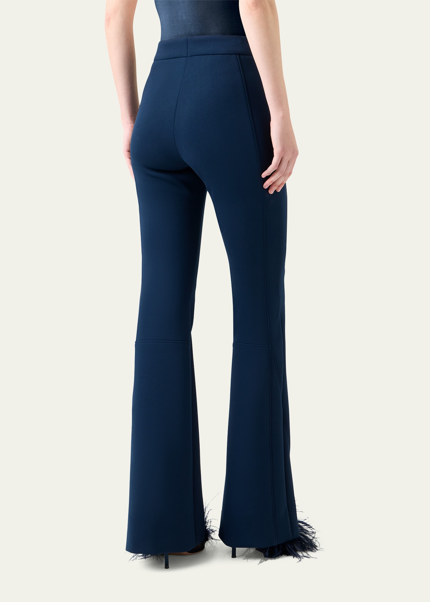 Faris Side-Stripe Techno Neoprene Bootcut Pants - 3