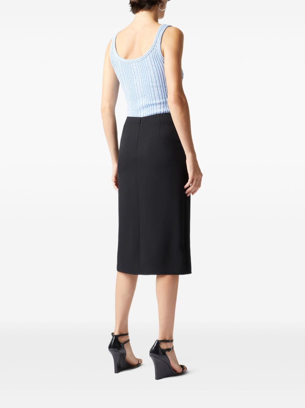 zigzag-pattern midi skirt - 3