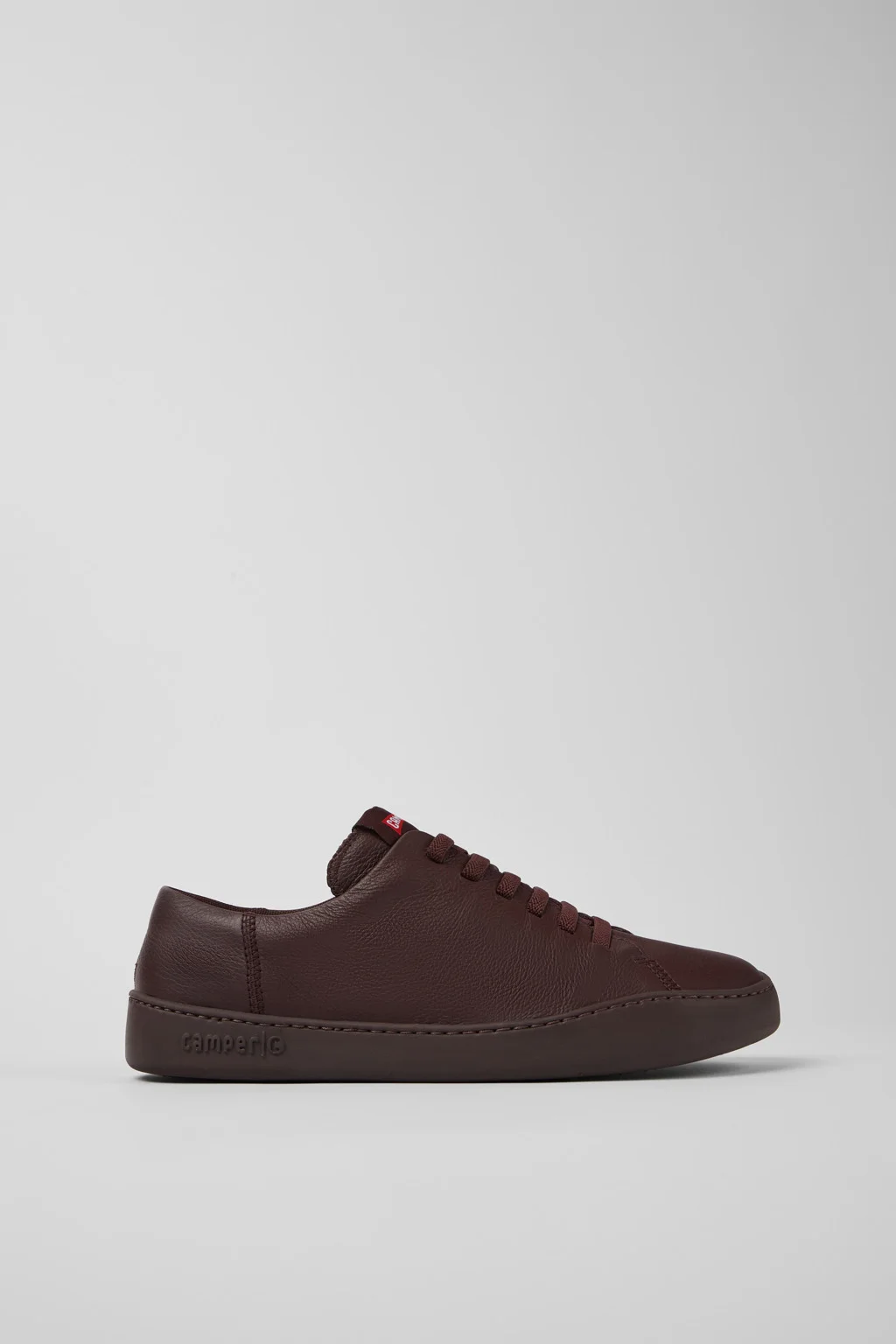 Burgundy leather sneakers for men - 1