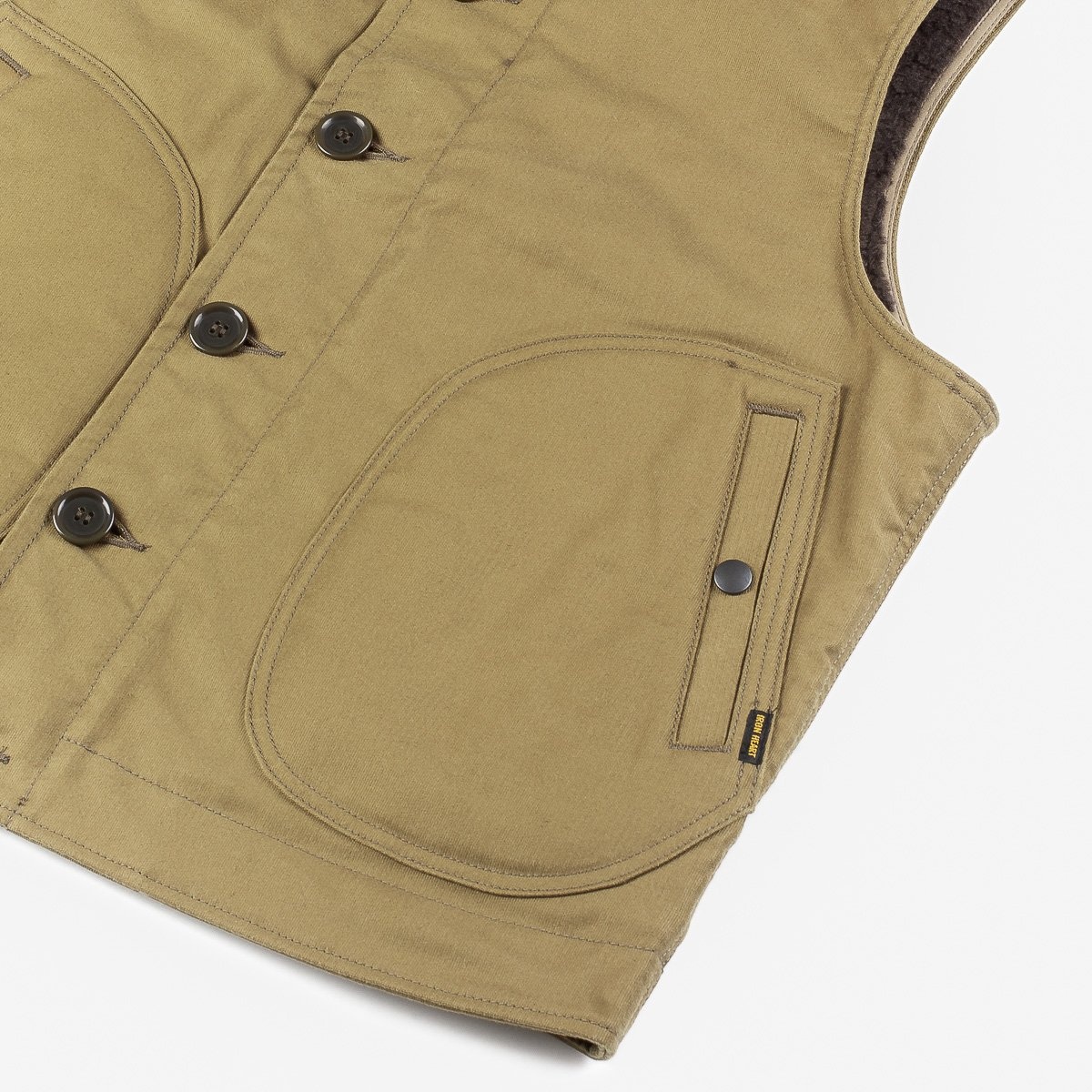 IHV-22-KHA Alpaca Lined Whipcord N1 Deck Vest - Khaki - 6