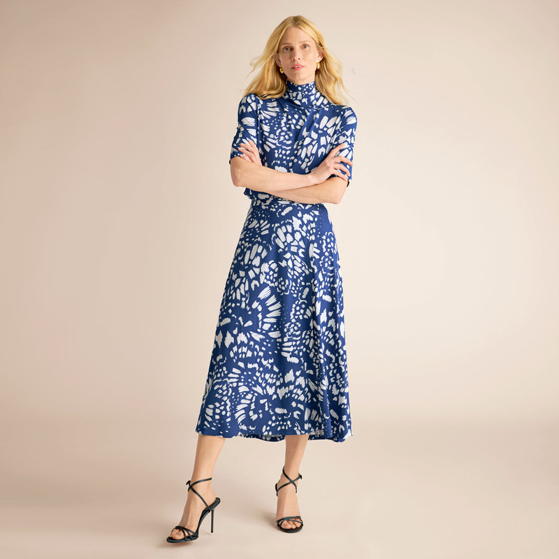 Jax Turtleneck Top - Light Printed Jersey 4
