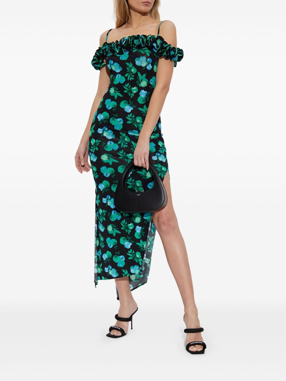 ruffle-detail midi dress - 2