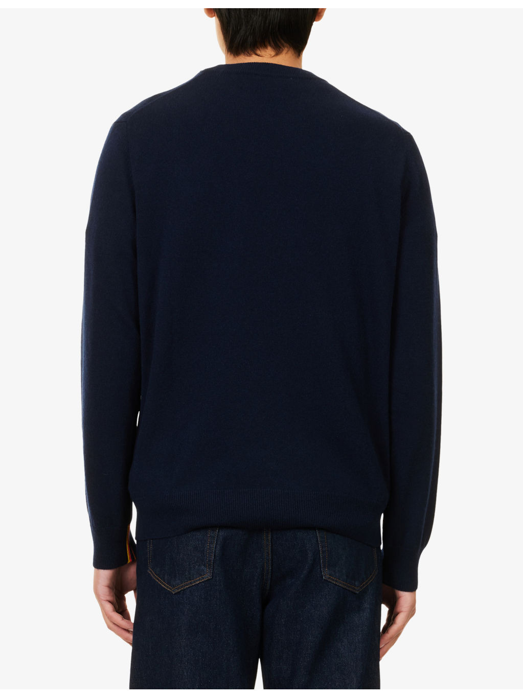 Crewneck Long-Sleeve Cashmere Knitted Jumper - 4