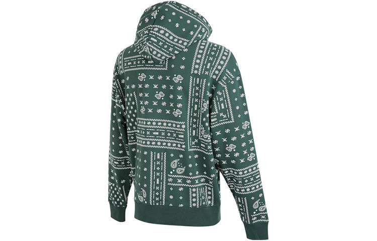 Men's Vans Cashew Pattern Full Print Sports Pullover Green VN0A5H8DCX9 - 2