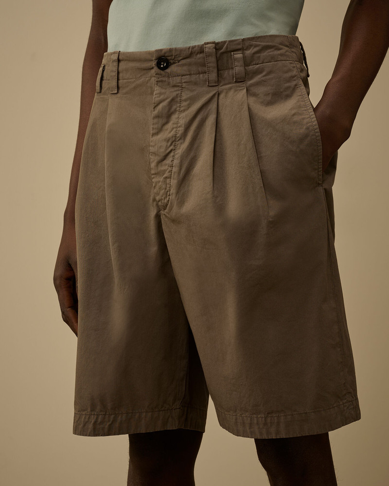 Cotton Gabardine Loose Pinces Shorts 5