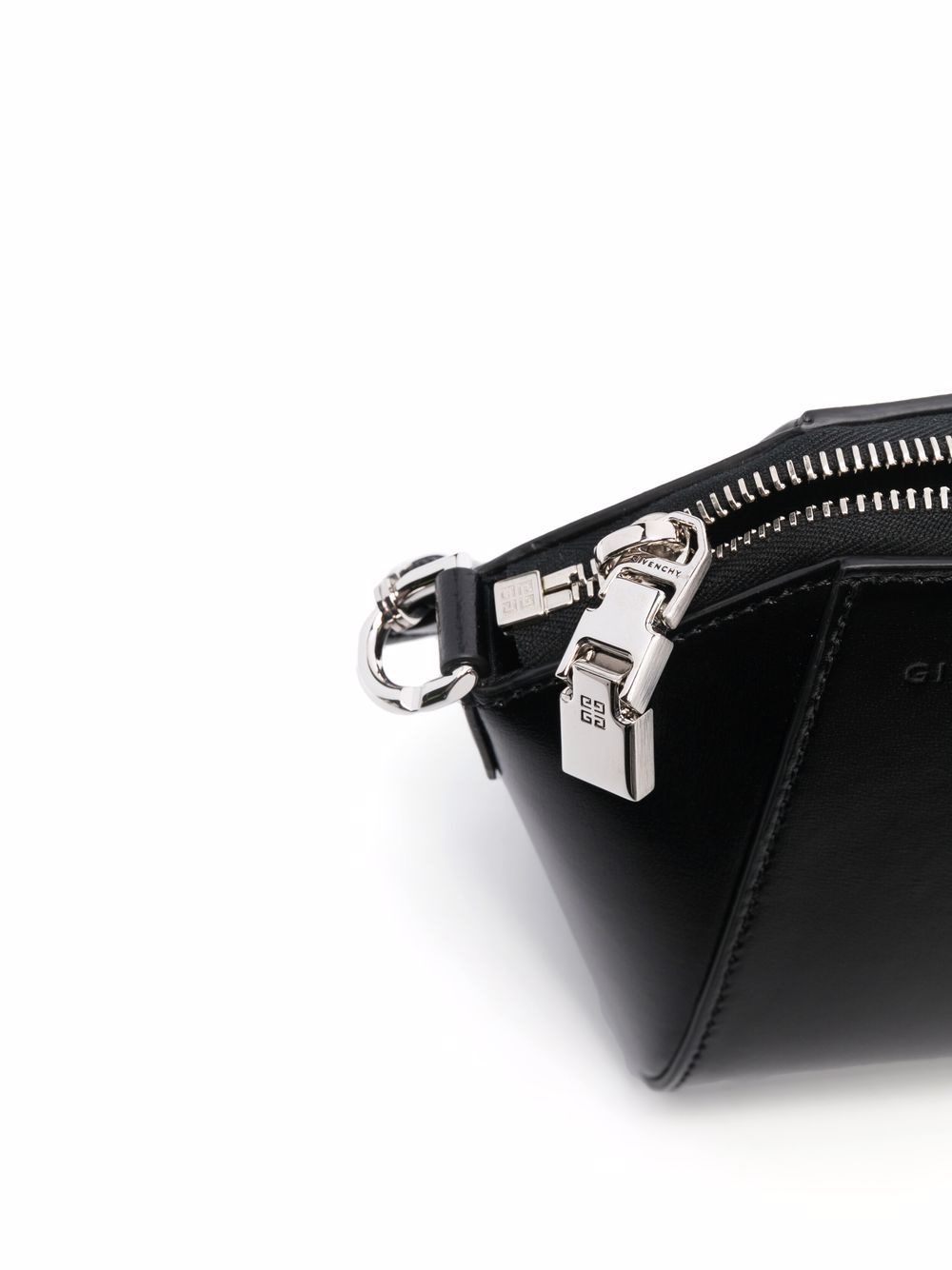 debossed-logo panelled leather shoulder bag - 4