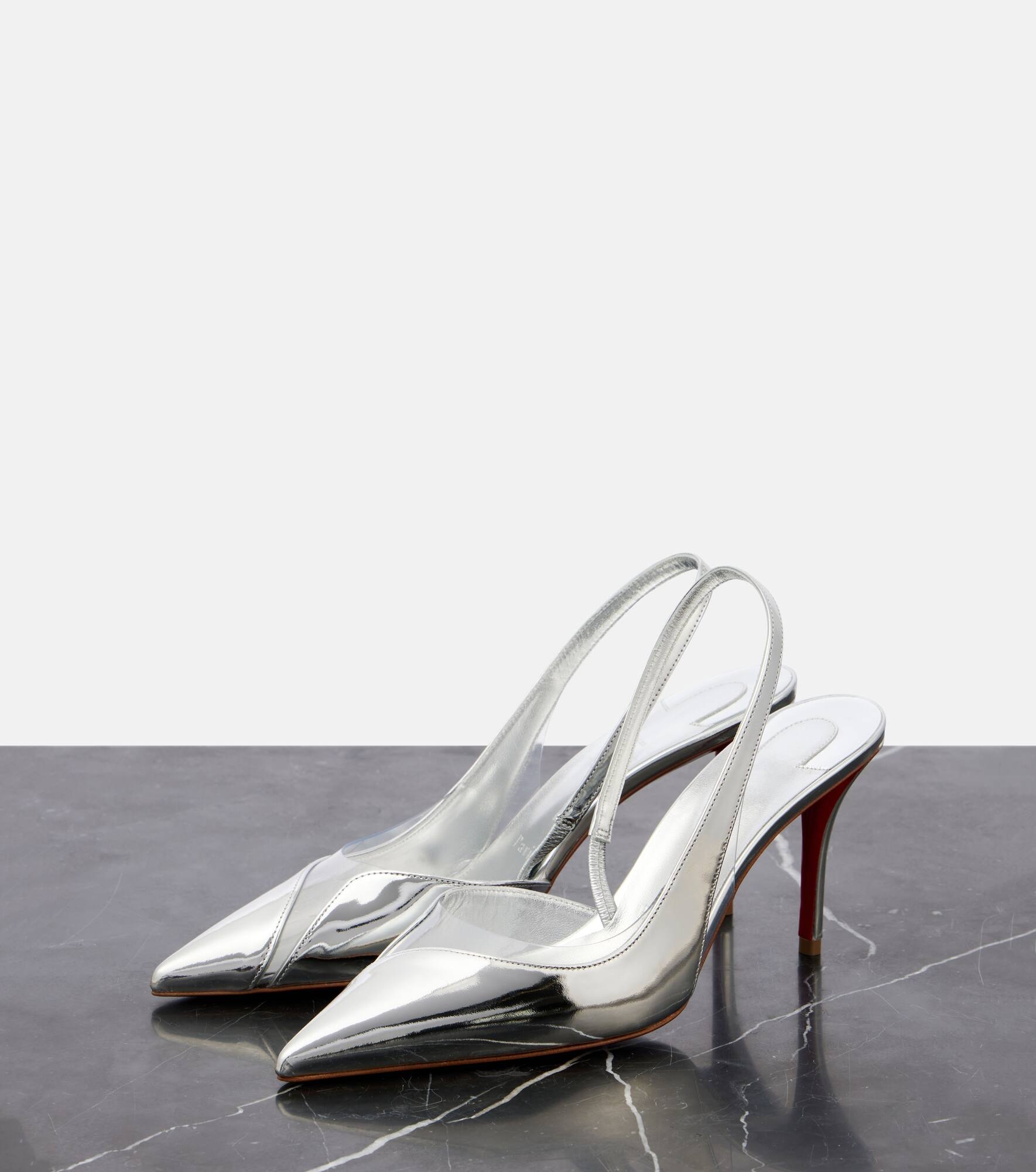 Posticha 80 metallic leather slingback pumps - 5