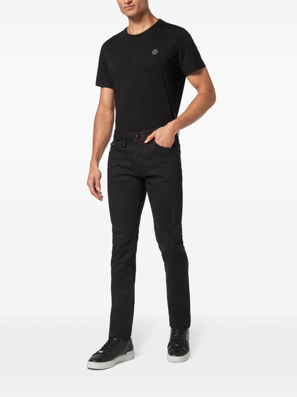 dragon-embellished jeans - 2