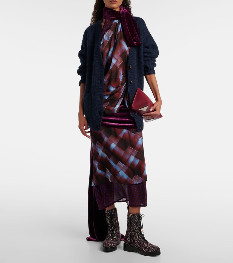 AQUAZZURA Ben 20 leather-trimmed tweed combat boots outlook