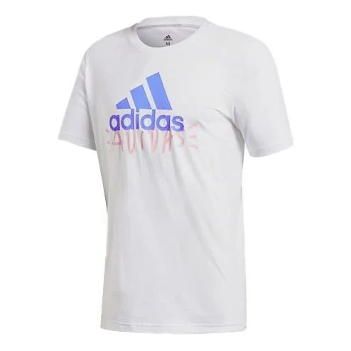 adidas Sports Graffiti Round Neck Short Sleeve White FN1728 - 1