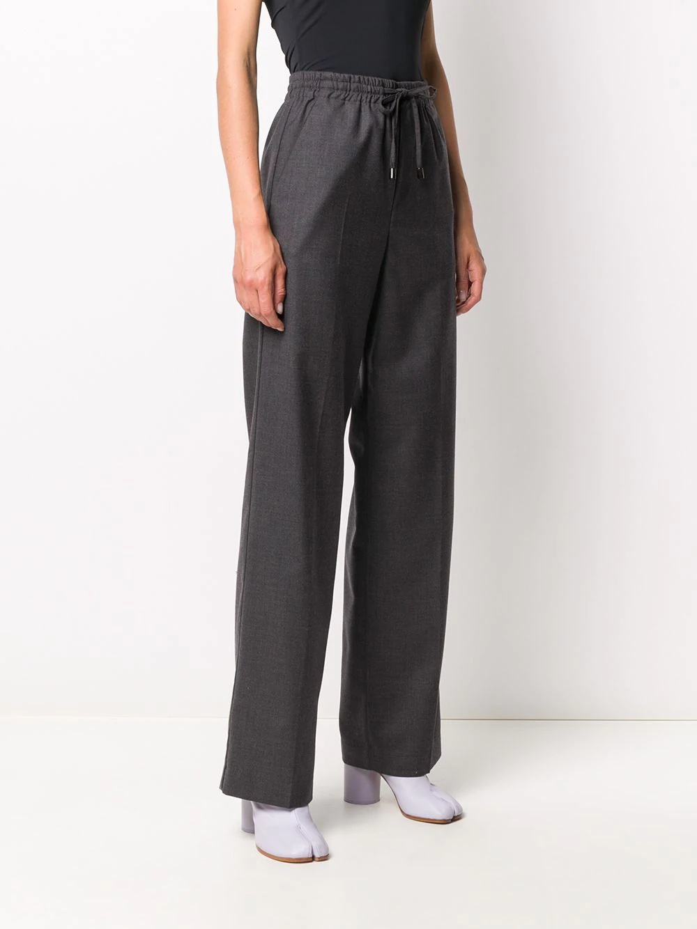 tie-waist wool trousers - 3