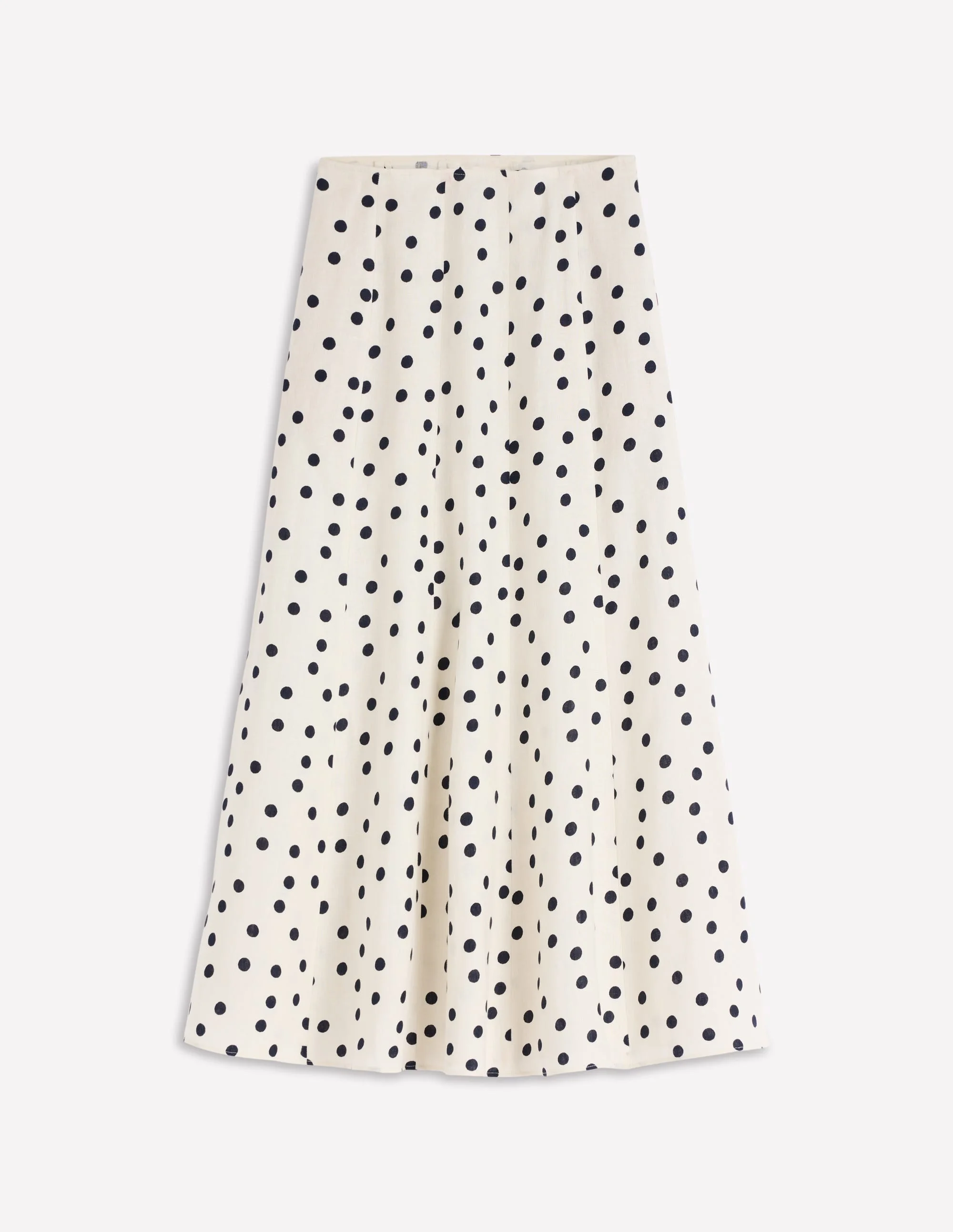 Miriam Linen Maxi Skirt-Ivory, Painted Dot - 1