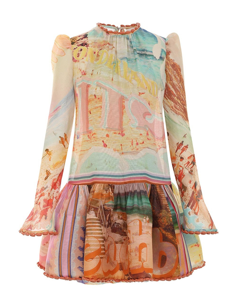 tama layered mini dress Zimmermann TAMA LAYERED MINI DRESS - 7299DTAMPOPR