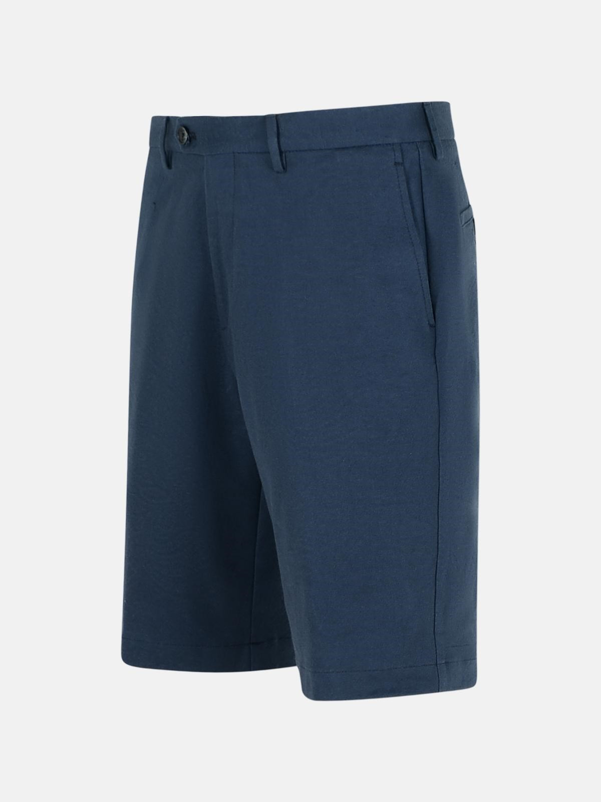 'ROMA' BLUE COTTON BERMUDA SHORTS - 2