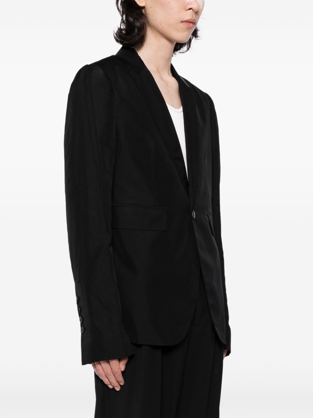 single-breasted jacquard blazer - 3