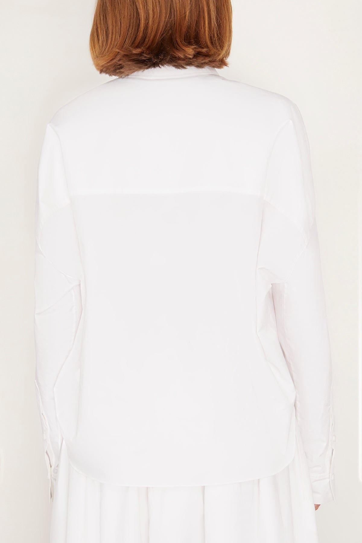 Poplin Power Blouse in Pure White - 4