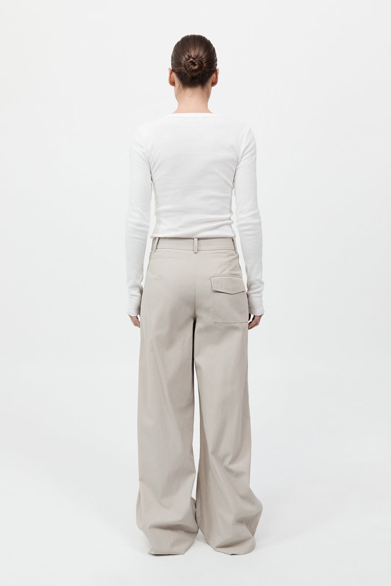 Utility Pleat Pants - Creme - 5