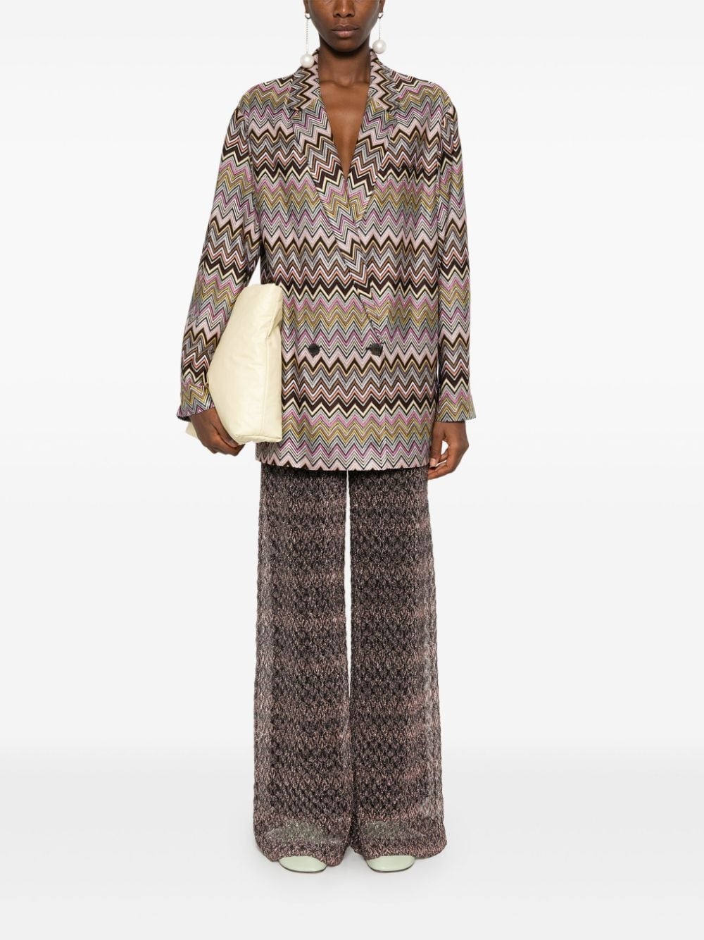 lamé palazzo trousers - 2