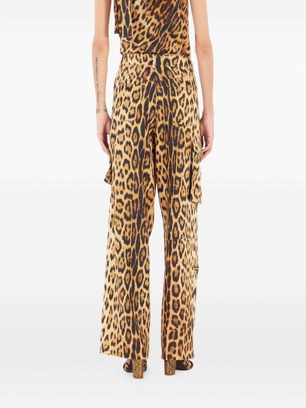 jaguar-print cargo pants - 4
