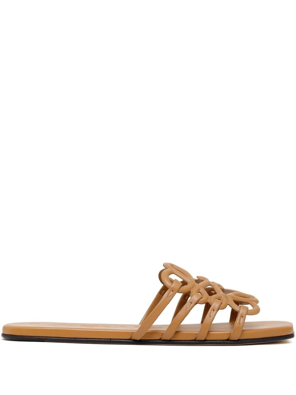 Petal Anagram leather slides - 1