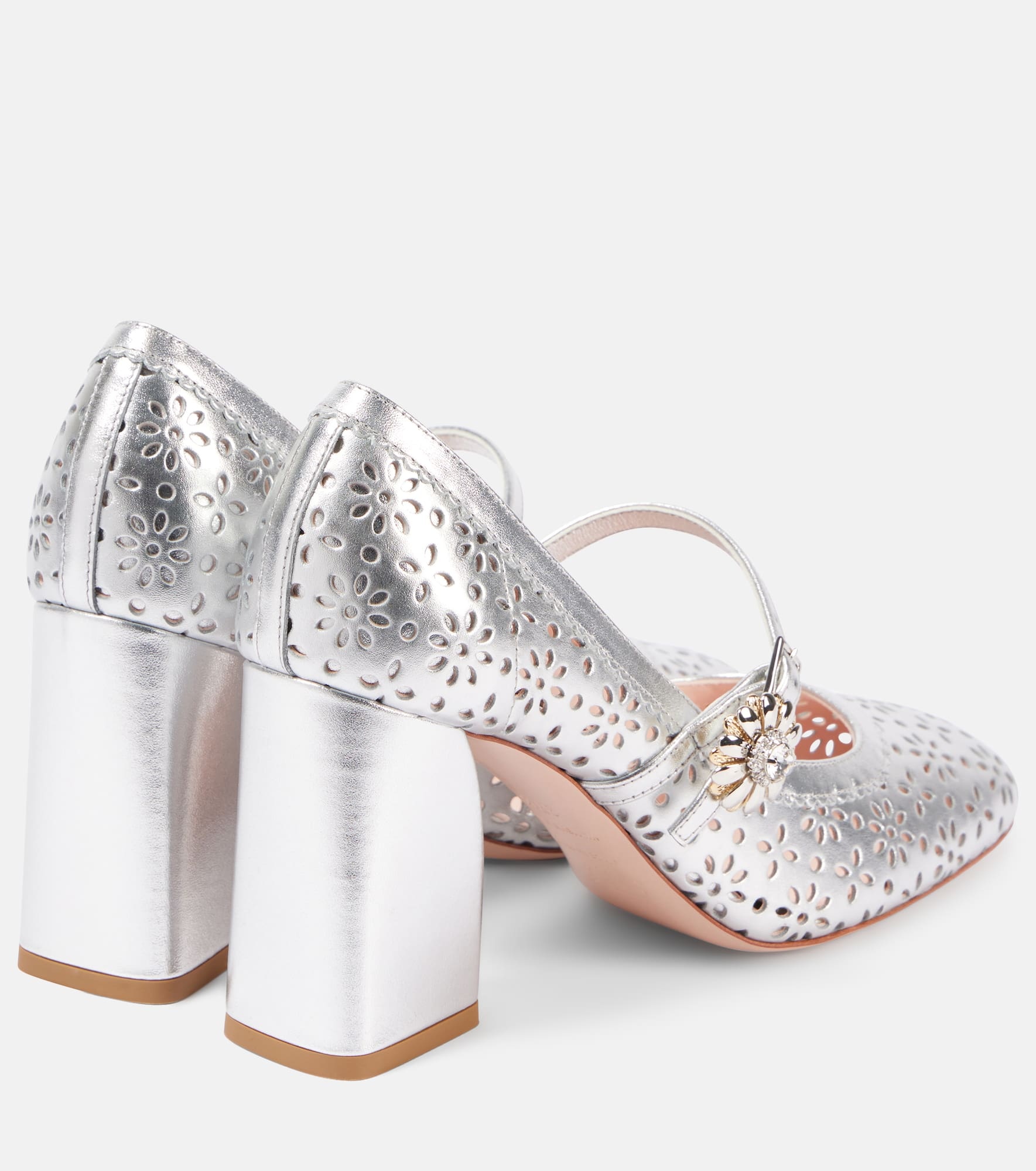 Très Vivier metallic leather Mary Jane pumps - 2