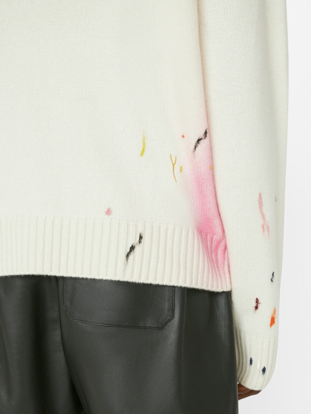 Color Spray Sweater in Off White Multi - 5