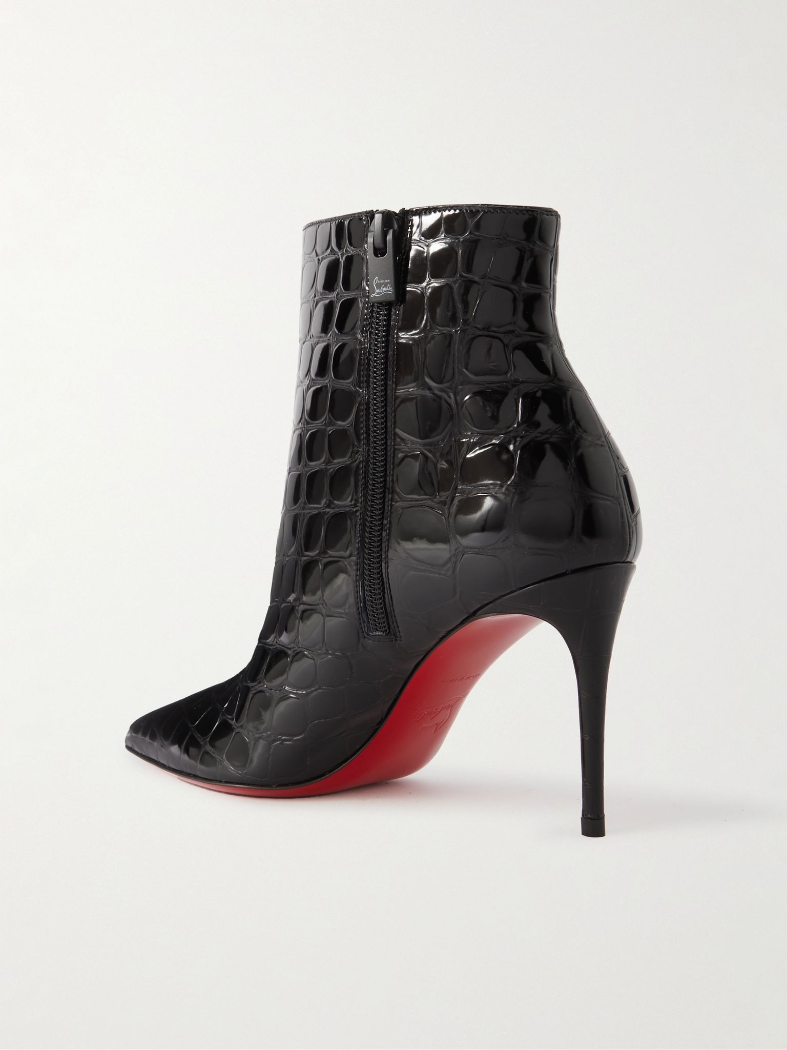 So Kate croc-effect patent-leather boots Black - 3