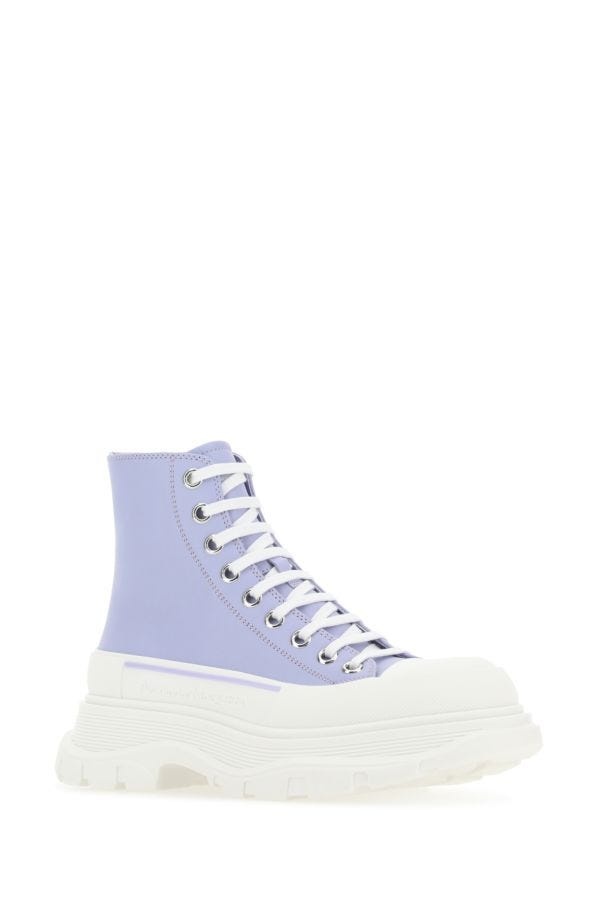 ALEXANDER MCQUEEN Lilac Leather Tread Slick Sneakers - 2