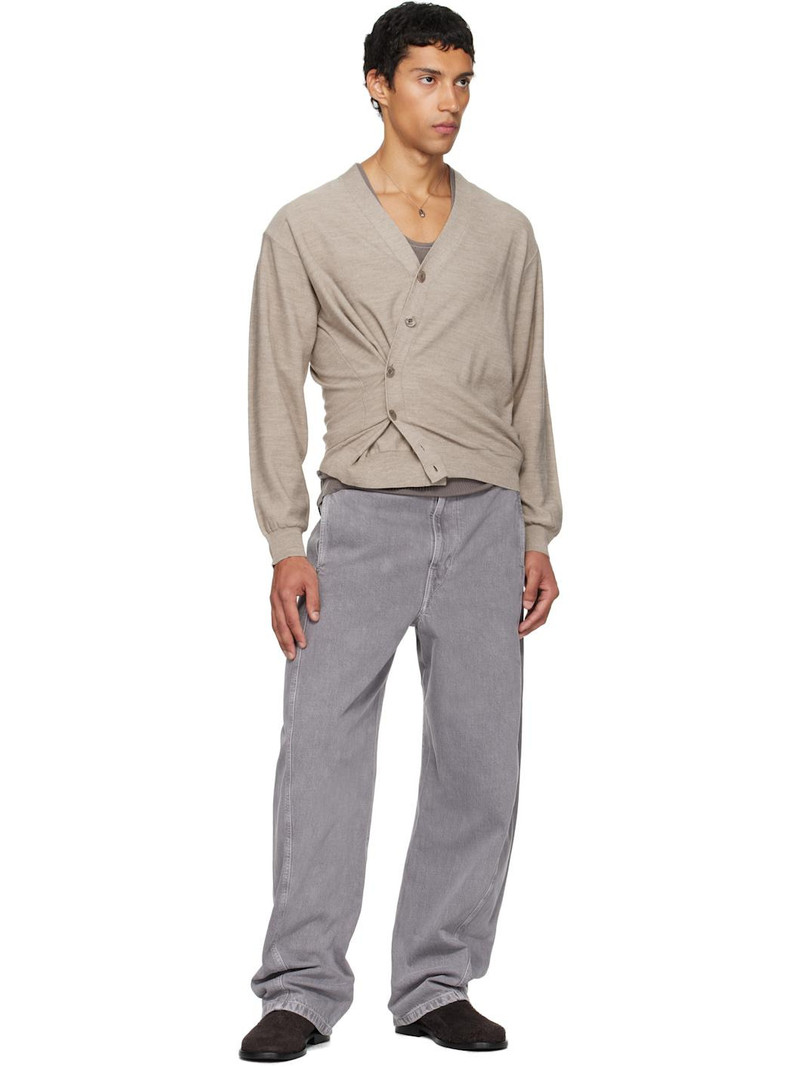 Lemaire Beige Relaxed Twisted Cardigan outlook