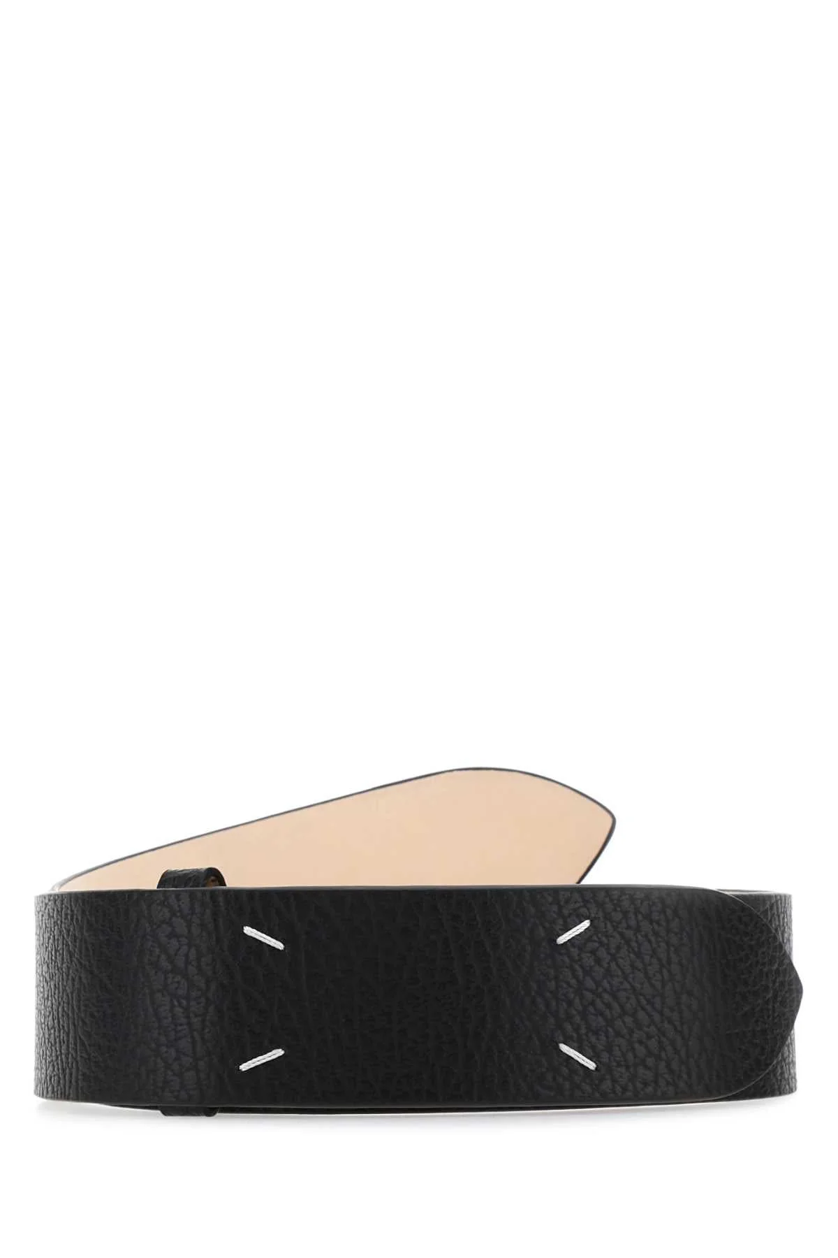 Maison Margiela Women Black Leather Belt - 1