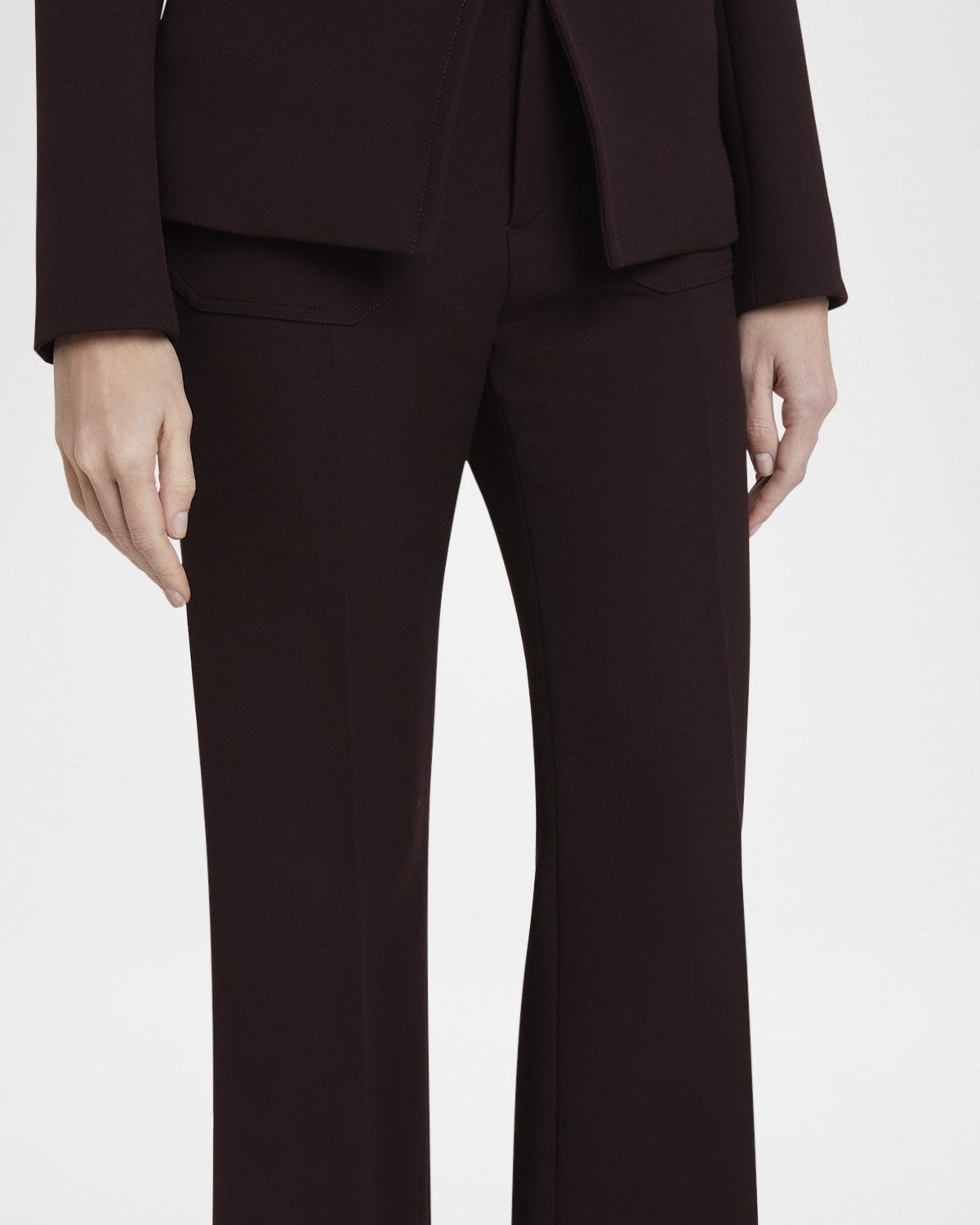 Flared Crop Cavalry Wool Trousers - 5