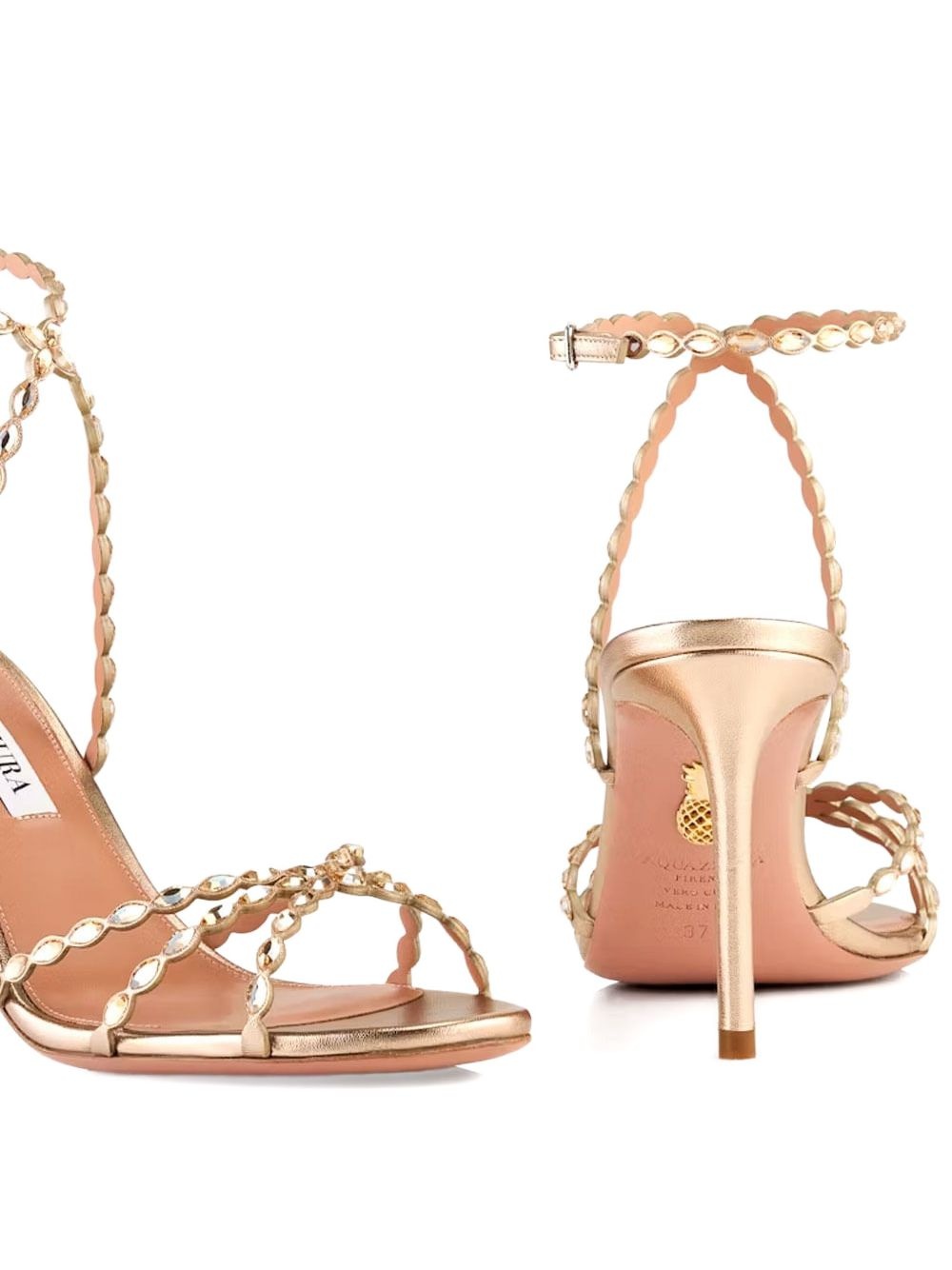 85mm Love Struck scalloped strap metallic sandals - 3