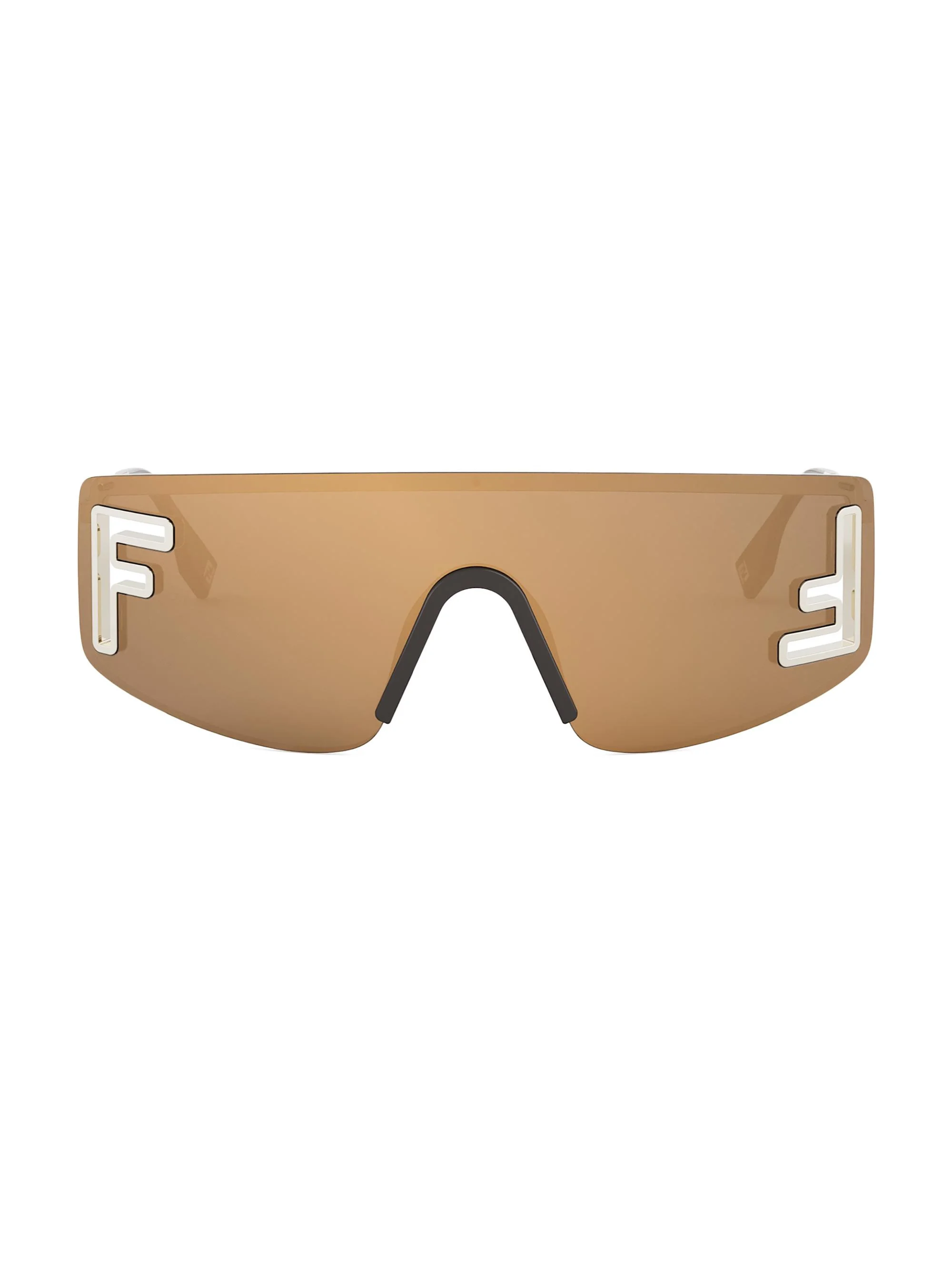 Men's Sport 141MM Shield Sunglasses - Gold Brown - 1