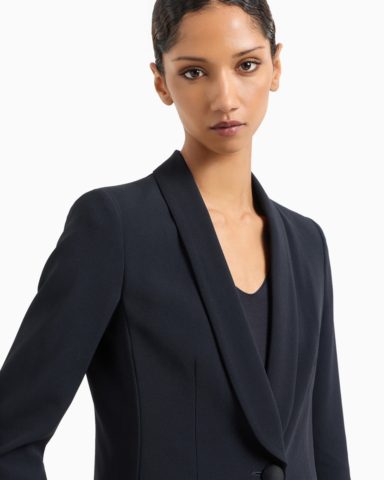 Envers-satin, shawl-collar jacket - 5