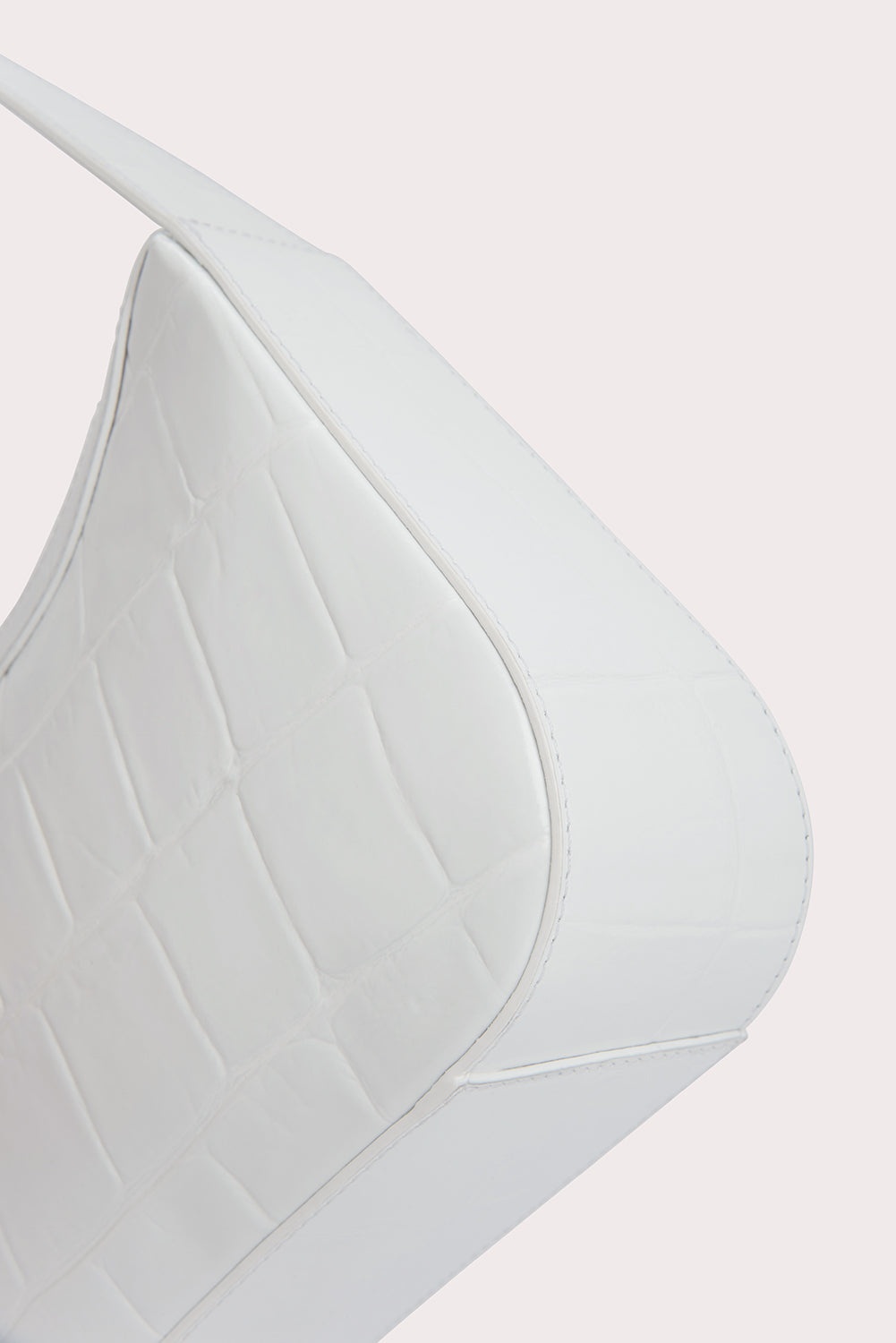 Kiki White Maxi Croco Embossed Leather - 4