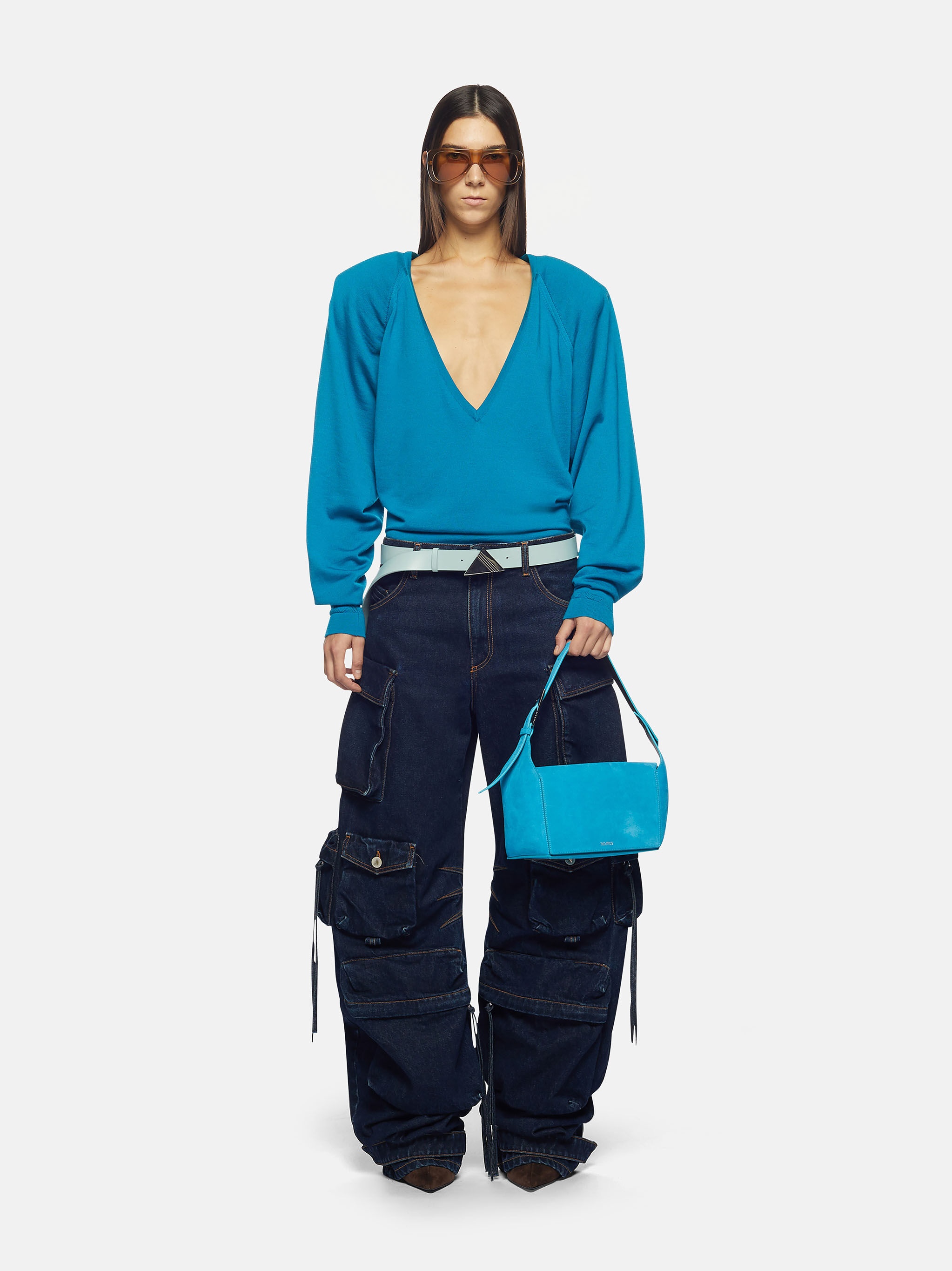 ''7/7'' TURQUOISE SHOULDER BAG - 2
