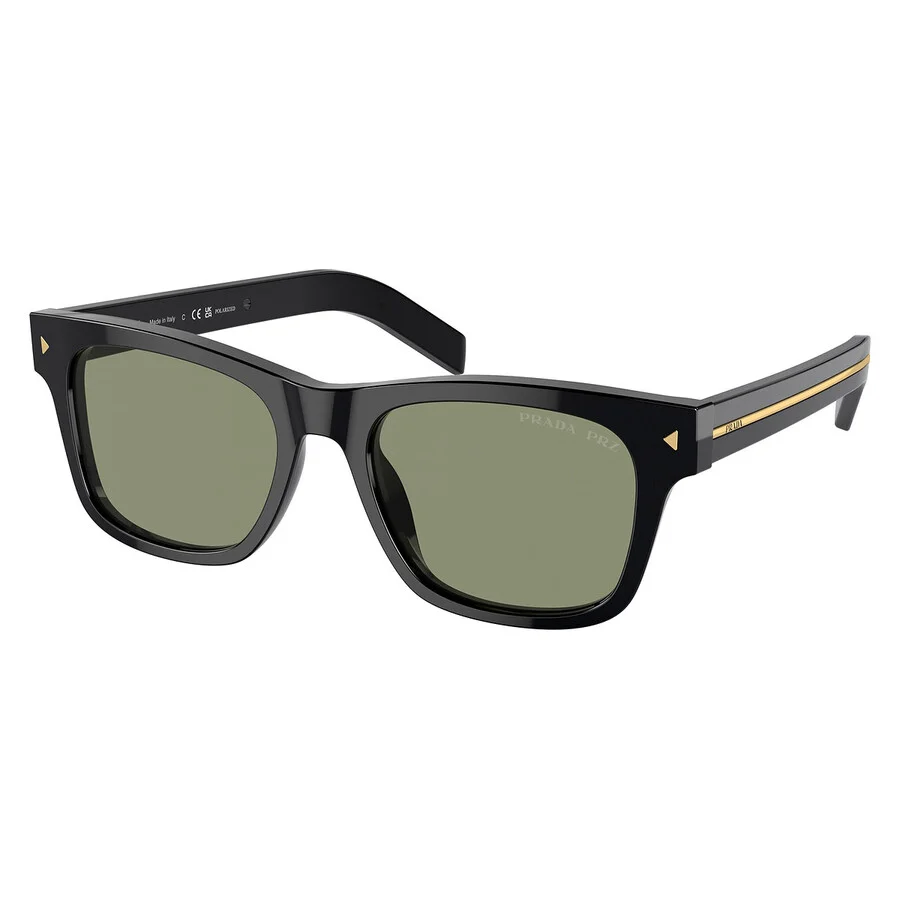 Prada Polarized Green Square Men's Sunglasses PR A17SF 16K20G 55 - 1