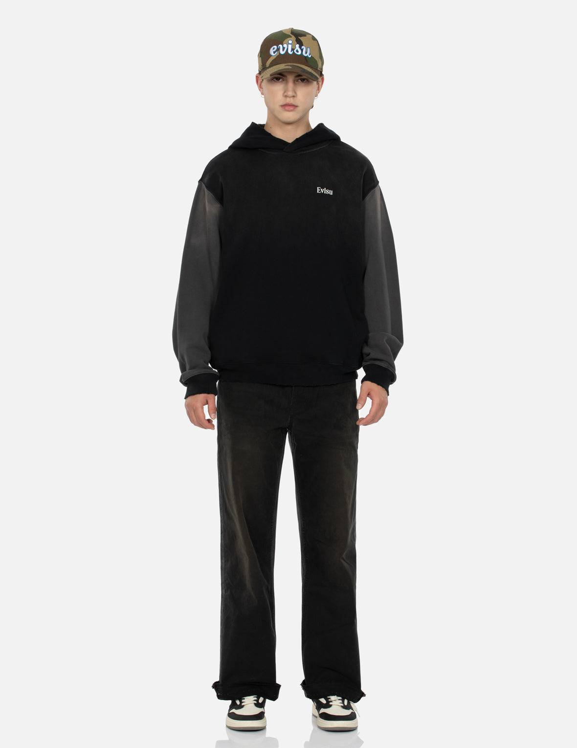 SEAGULL AND LOGO PRINT BOXY HOODIE - 6