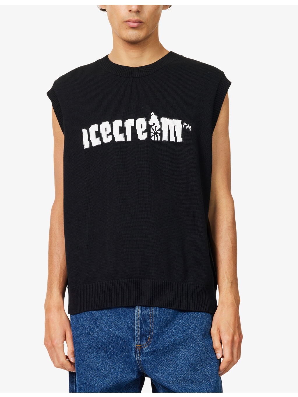 Logo-Intarsia Knitted Cotton Vest - 3