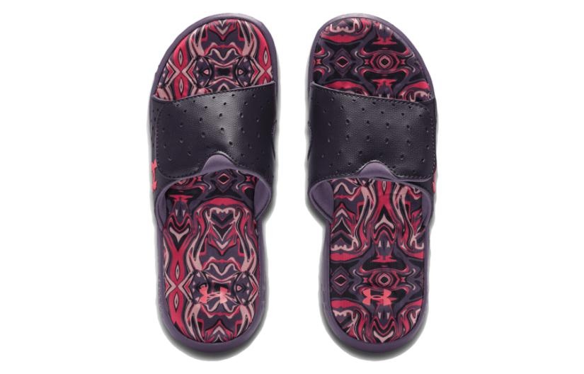 (WMNS) Under Armour Ignite Pro Graphic Footbed Slides 'Tux Purple Marble' 3026029-500 - 5