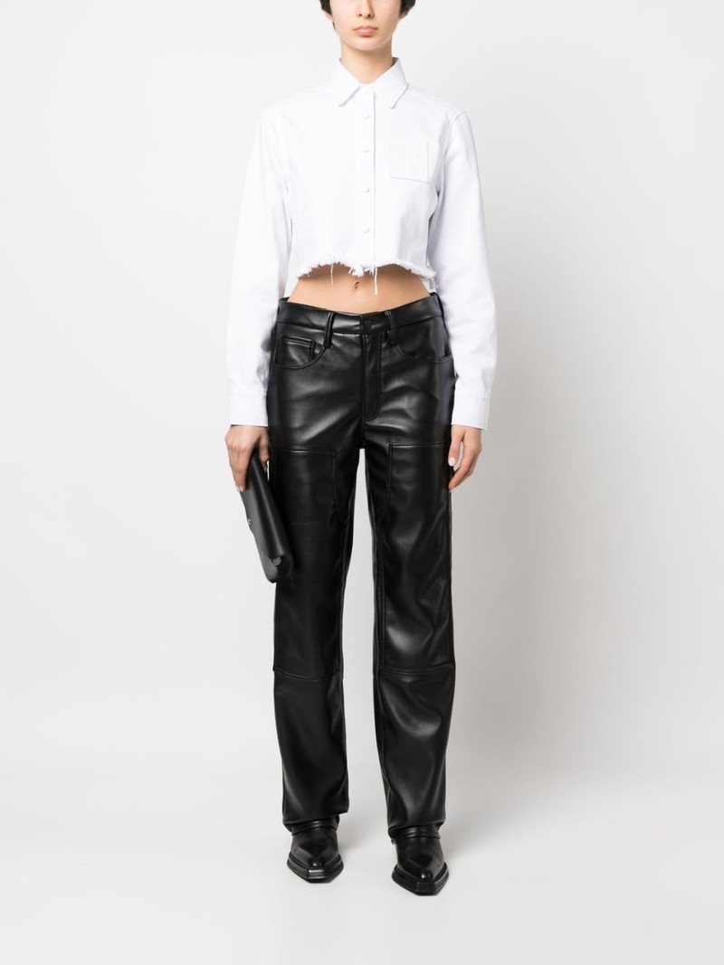 Raf Simons logo-patch cropped shirt outlook