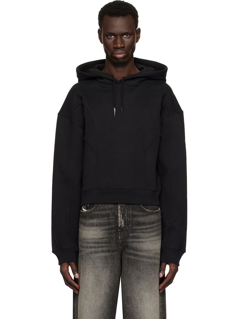Black Spiral Cropped Hoodie 1