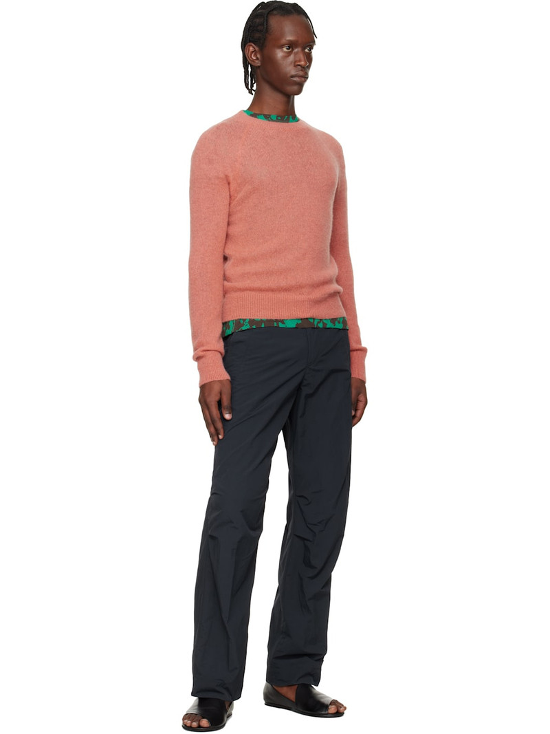 Dries Van Noten Navy Taffeta Trousers outlook