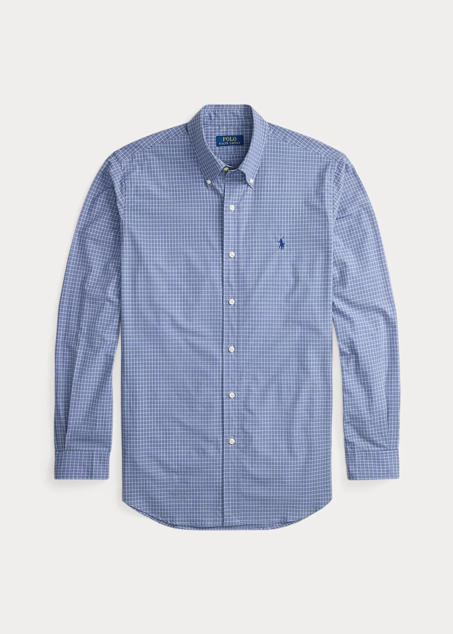 Classic Fit Checked Stretch Poplin Shirt - 1