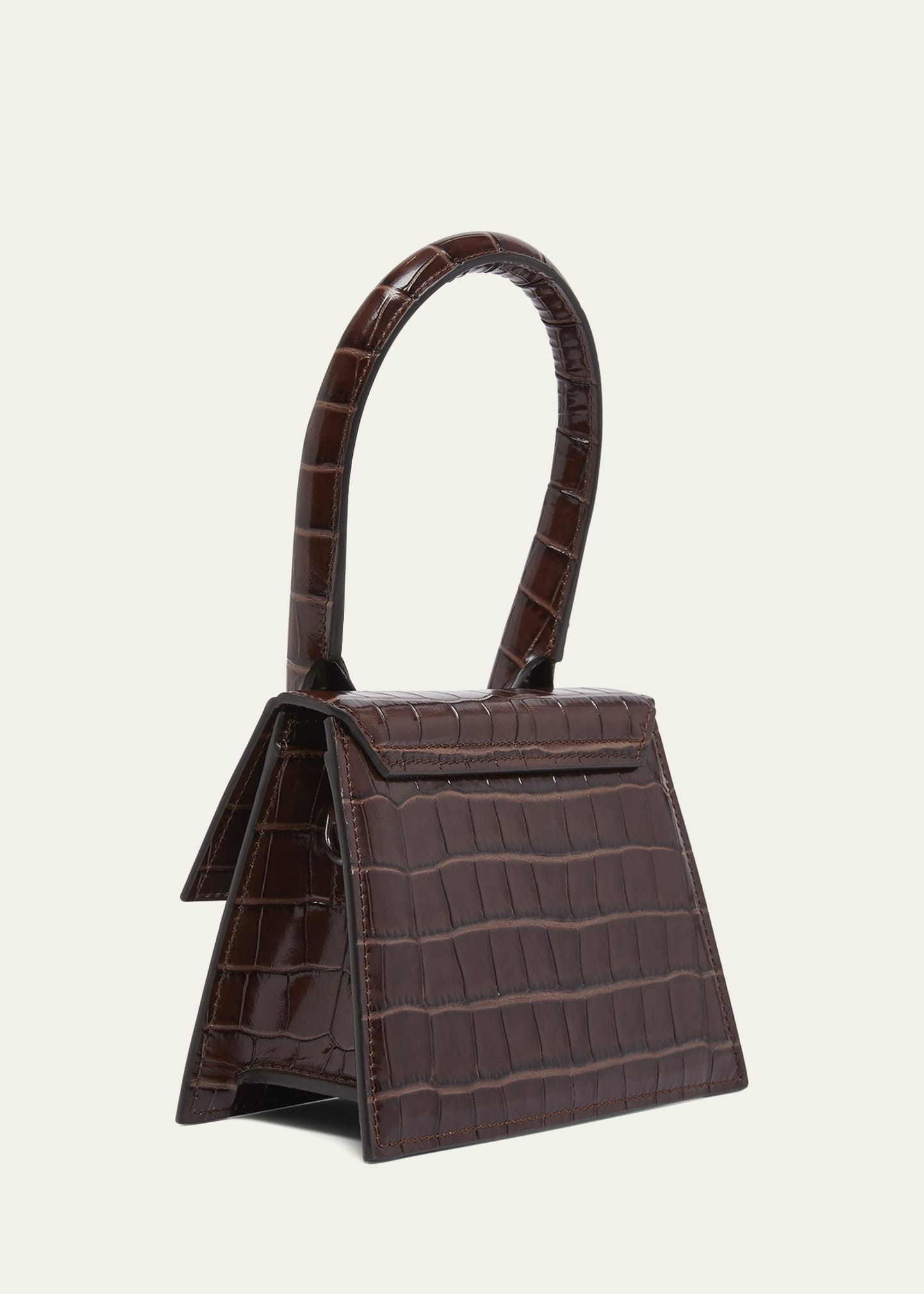 Le Chiquito Moyen Croc-Embossed Leather Top-Handle Bag - 3
