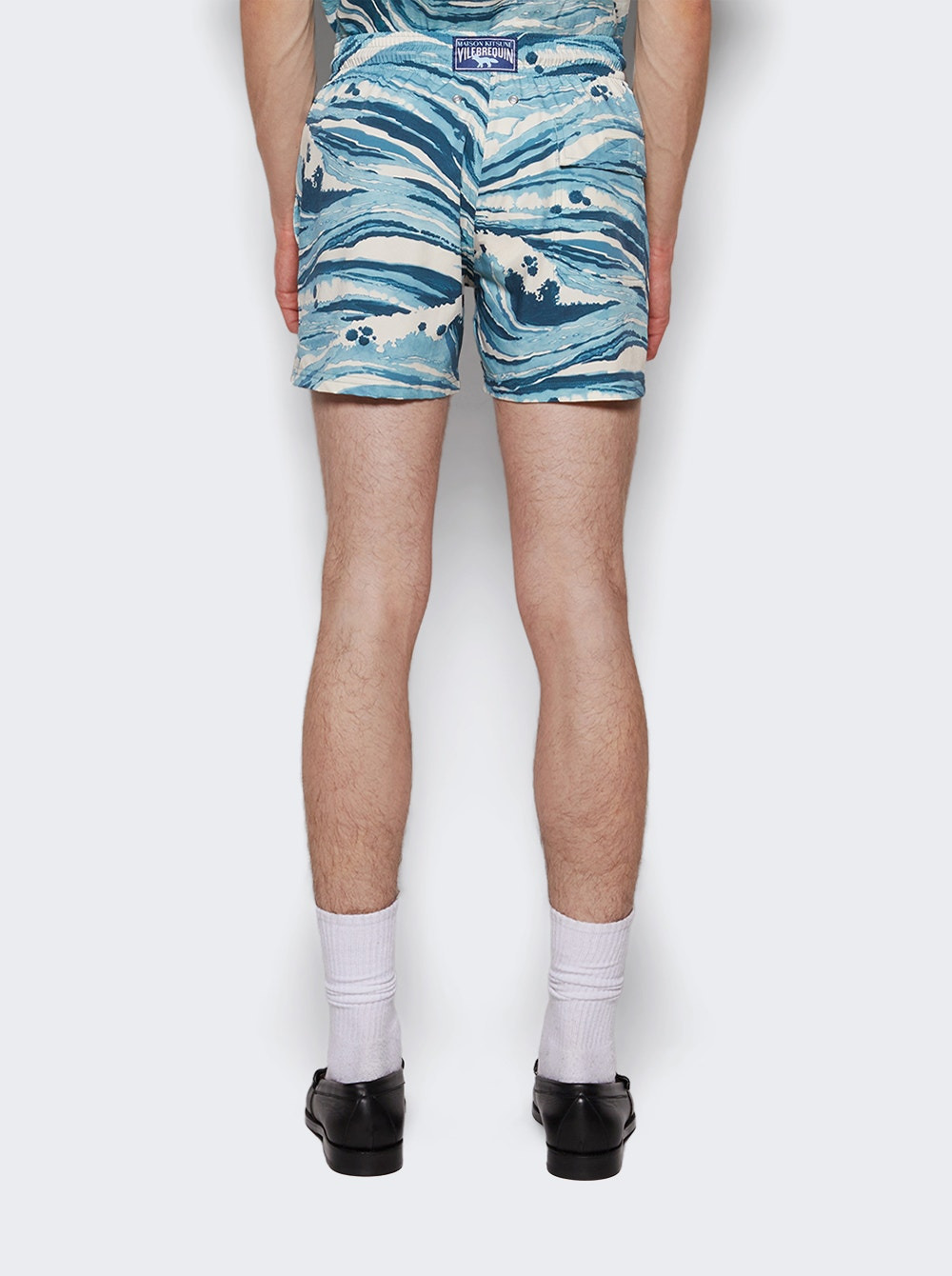 X Maison Kitsune Moorise Wave Swim Shorts Blue - 5