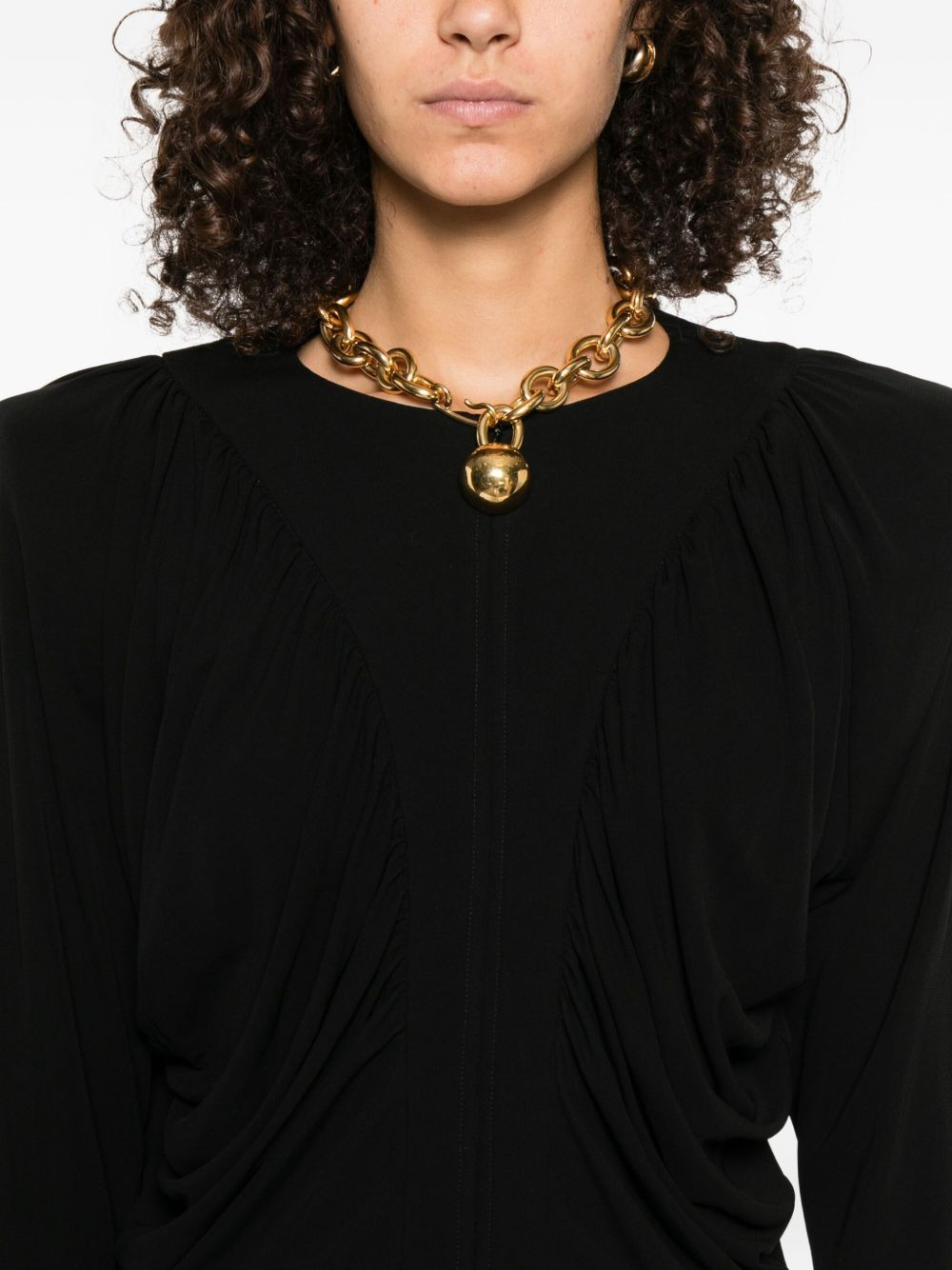draped-detail maxi dress - 5