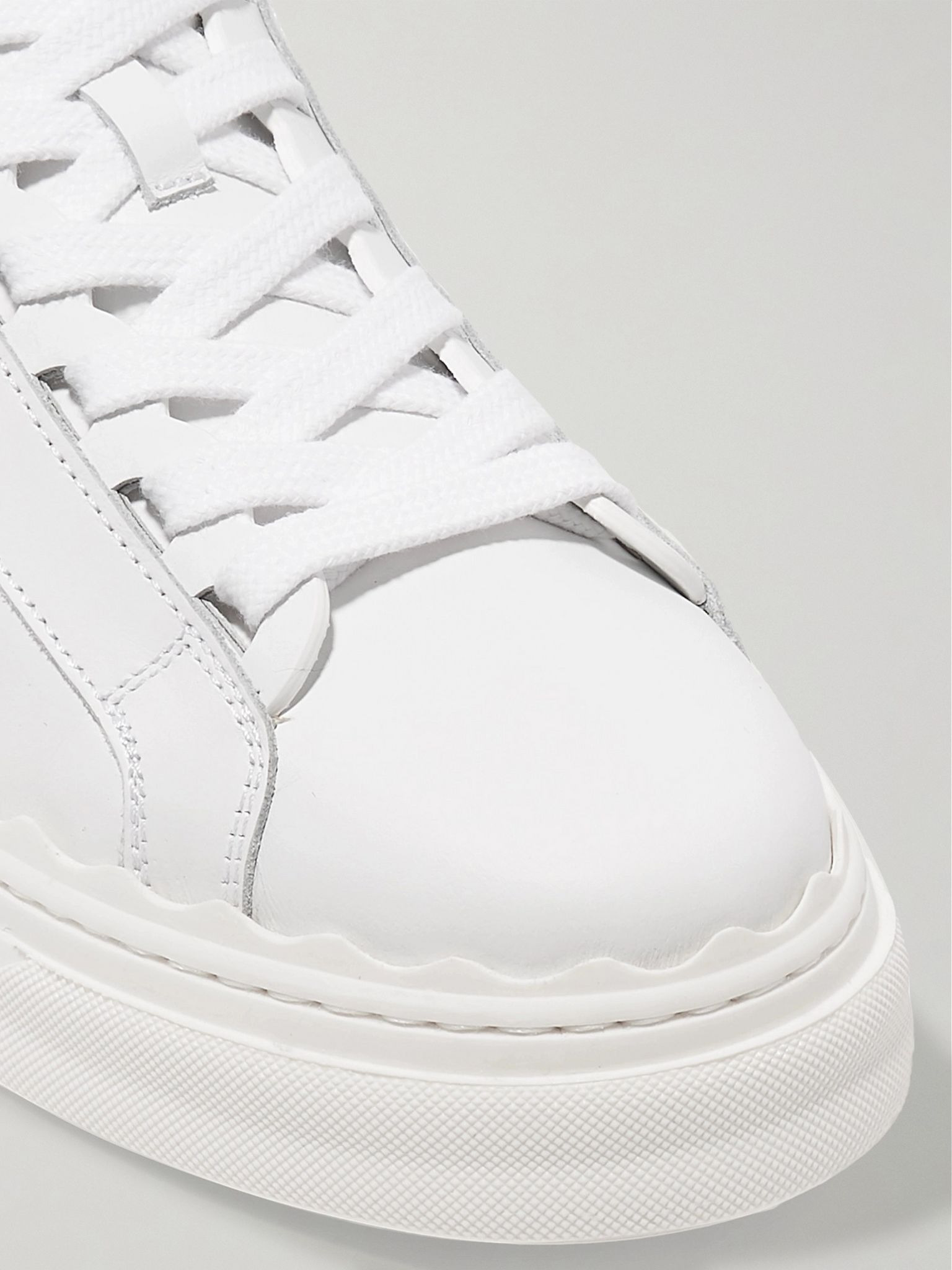 + NET SUSTAIN Lauren scalloped leather sneakers White - 4